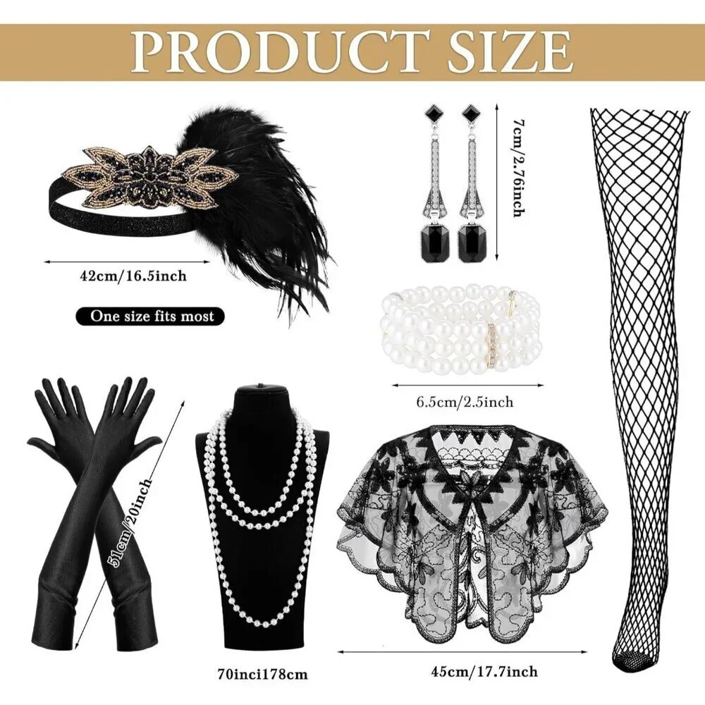 1920s Women's Accessories Set Flapper Costume Costume Vintage Retro